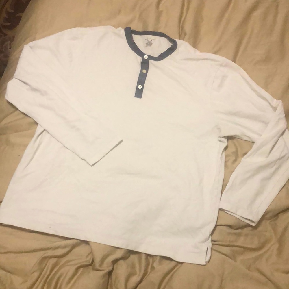 Club Monaco white long sleeve denim henley